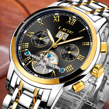 Load image into Gallery viewer, Mens Watches Top Brand LIGE Fashion Luxury Business Automatic Mechanical Men Military Steel Waterproof Clock Relogio Masculino