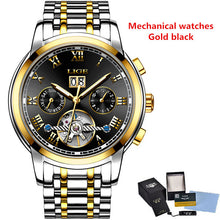 Load image into Gallery viewer, Mens Watches Top Brand LIGE Fashion Luxury Business Automatic Mechanical Men Military Steel Waterproof Clock Relogio Masculino