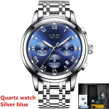 Load image into Gallery viewer, Mens Watches Top Brand LIGE Fashion Luxury Business Automatic Mechanical Men Military Steel Waterproof Clock Relogio Masculino