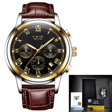 Load image into Gallery viewer, Mens Watches Top Brand LIGE Fashion Luxury Business Automatic Mechanical Men Military Steel Waterproof Clock Relogio Masculino