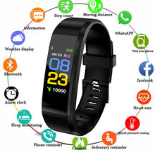 Load image into Gallery viewer, ID115 Plus Smart Wristbands Health Monitor Heart rate/Blood Pressure/Pedometer Bluetooth Waterproof Sports Bracelet Band PK M3