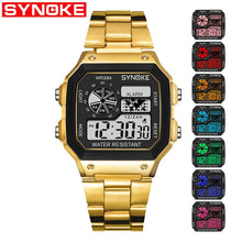 Load image into Gallery viewer, 2019 New Fashion Men&#39;s Golden Steel Belt Sports Watch Top brand Waterproof Luxury Digital Watches relogio High Quality reloj