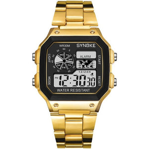 2019 New Fashion Men's Golden Steel Belt Sports Watch Top brand Waterproof Luxury Digital Watches relogio High Quality reloj