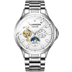 GUANQIN 2019 automatic watch clock men waterproof stainless steel mechanical top brand luxury skeleton watch relogio masculino