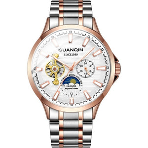 GUANQIN 2019 automatic watch clock men waterproof stainless steel mechanical top brand luxury skeleton watch relogio masculino