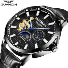 Load image into Gallery viewer, GUANQIN 2019 automatic watch clock men waterproof stainless steel mechanical top brand luxury skeleton watch relogio masculino