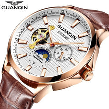 Load image into Gallery viewer, GUANQIN 2019 automatic watch clock men waterproof stainless steel mechanical top brand luxury skeleton watch relogio masculino