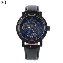 Load image into Gallery viewer, Classic Men Faux Leather Band Roman Numerals Hand-Wind Mechanical Watches Sports Army Wristwatch Automatic Skeleton Watch