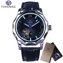 Load image into Gallery viewer, Winner Golden Watches Classic Rhinestone Clock Roman Analog Male Skeleton Clocks Automatic Mechanical Stainless Steel Band Watch