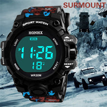 Load image into Gallery viewer, Men Sports Watches 50M Waterproof Back Light LED Digital Watch Chronograph Shock Double Time  Wristwatches For Gift #4M23#F