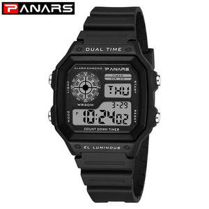 PANARS Muti-Functional LED Electronic Watch Daily Waterproof Outdoor Men Sport Digital Watch Men Clock Male Wrist WatchN