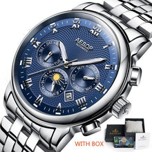 Load image into Gallery viewer, AESOP Men&#39;s Fashion Watches Automatic Mechanical Watch Blue Wrist Wristwatch Stainless Steel Male Clock Men Relogio Masculino